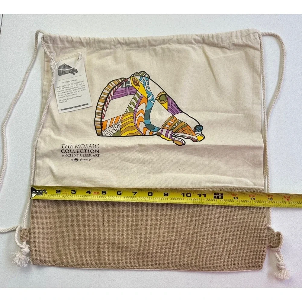 Parthenon Mosaic Backpack Greek Art Selene Horse Motif 5th Century BC Medium NEW